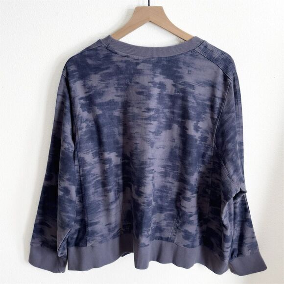 Athleta Sweatshirt Womens 3X Plus Blue Crewneck Pullover Comfort Sporty Farallon - Picture 6 of 11